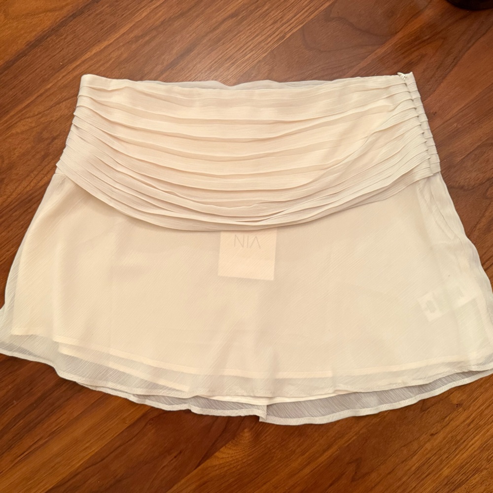 Anthropologie Cream Mini Skirt